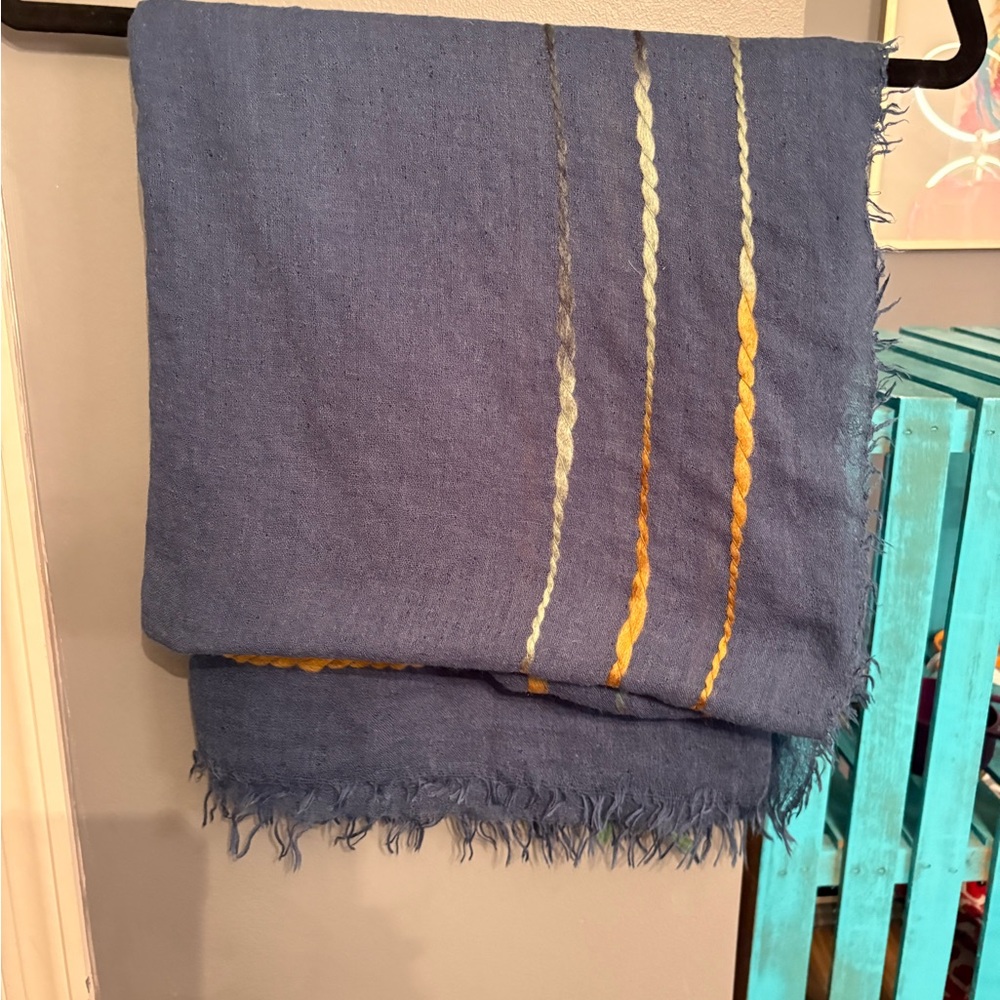 Elegant Blue and Gold Women's Scarf